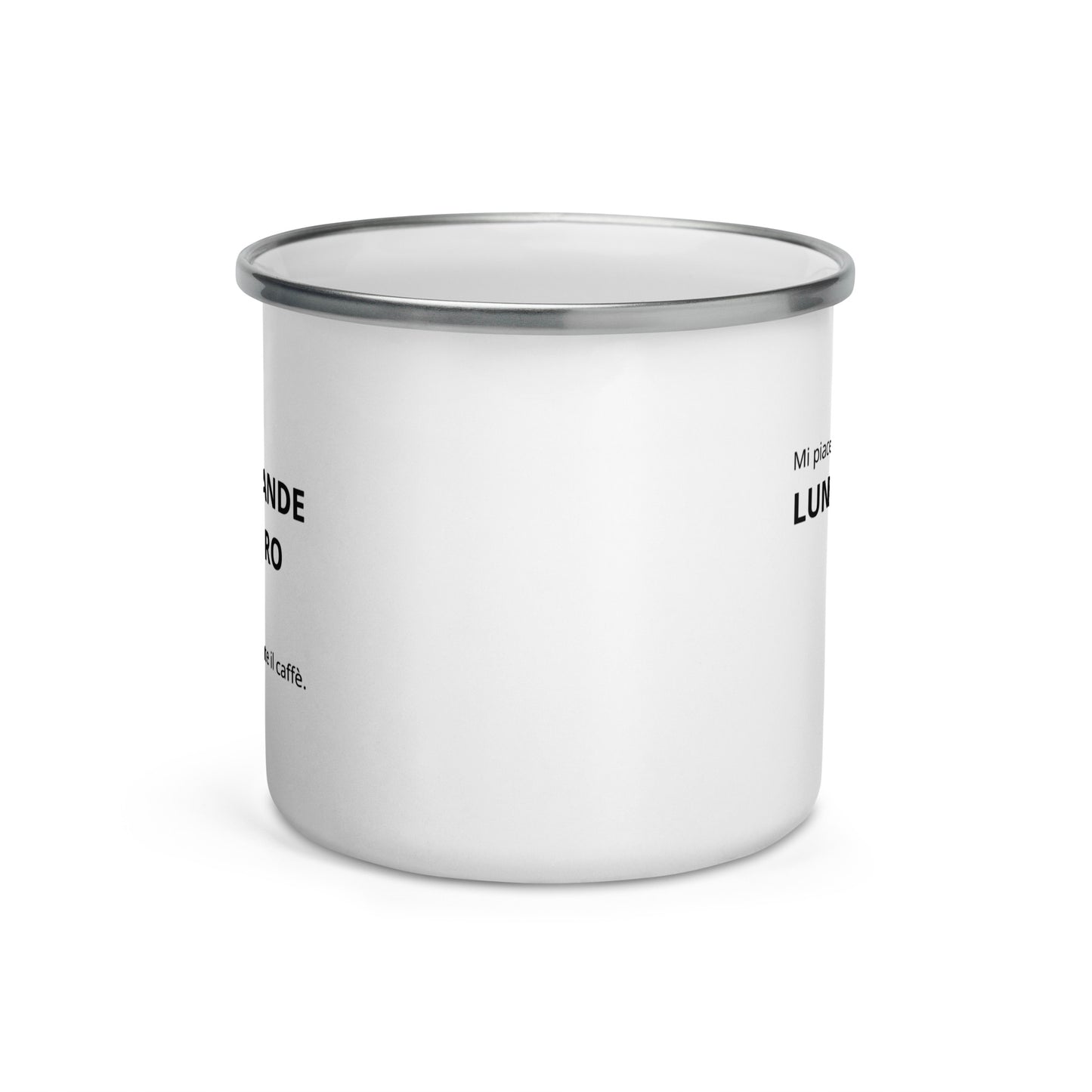 Tazza smaltata "mi piace lungo grande e nero"