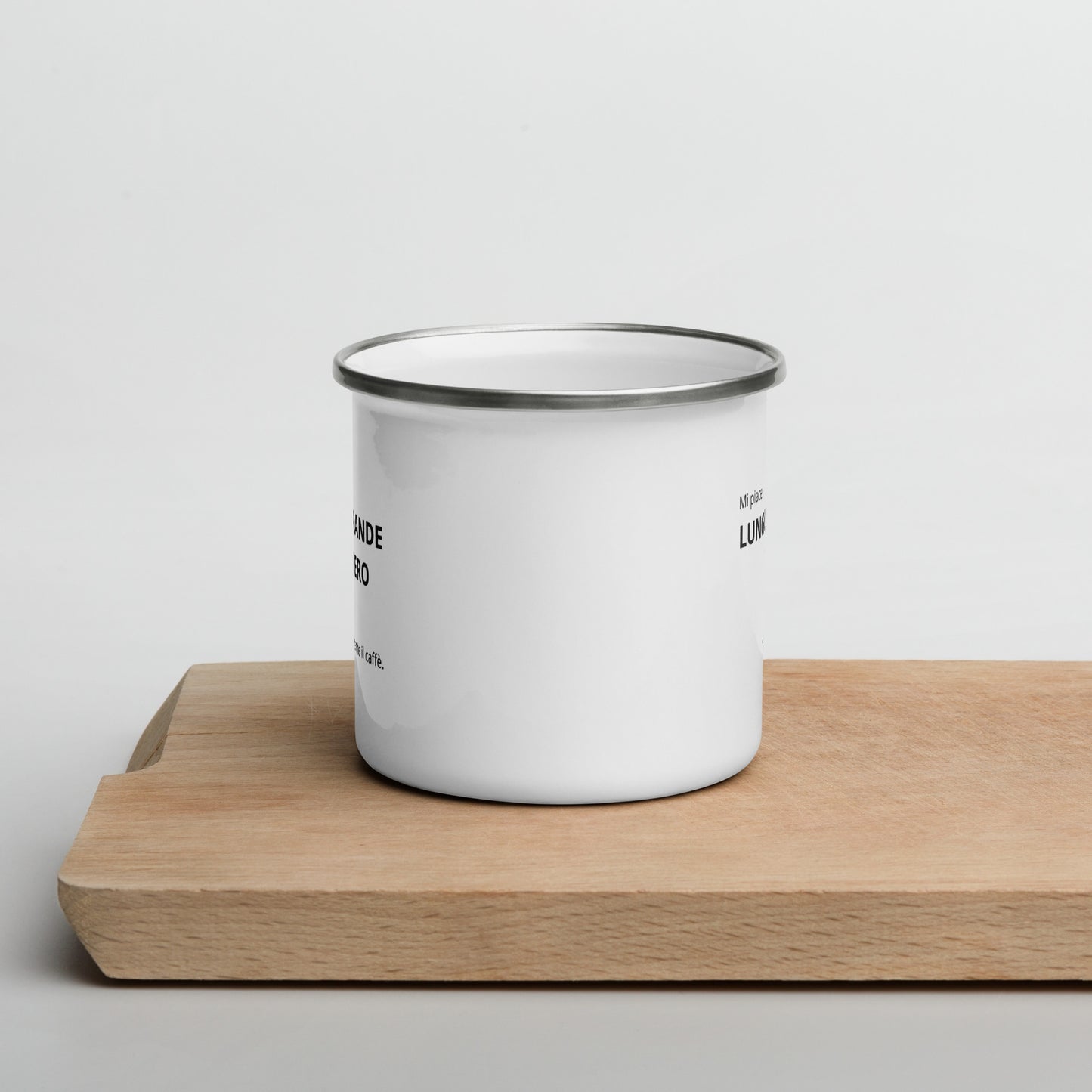 Tazza smaltata "mi piace lungo grande e nero"